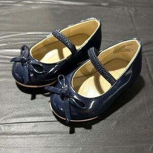 Navy Blue Kids Shoes with Bow